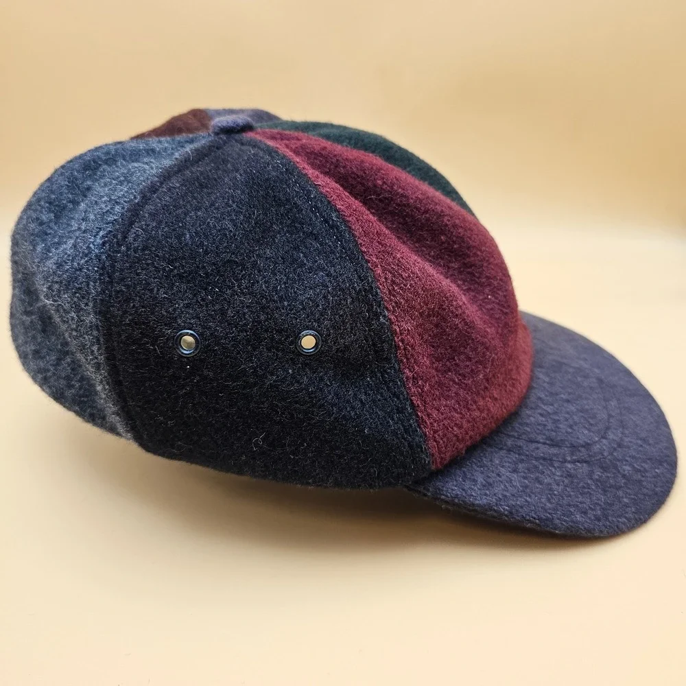 J. Crew‎ Colorblock Wool Blend Baseball Cap Hat Size Large Made in USA